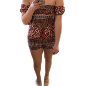 Cotton Candy rustic printed romper